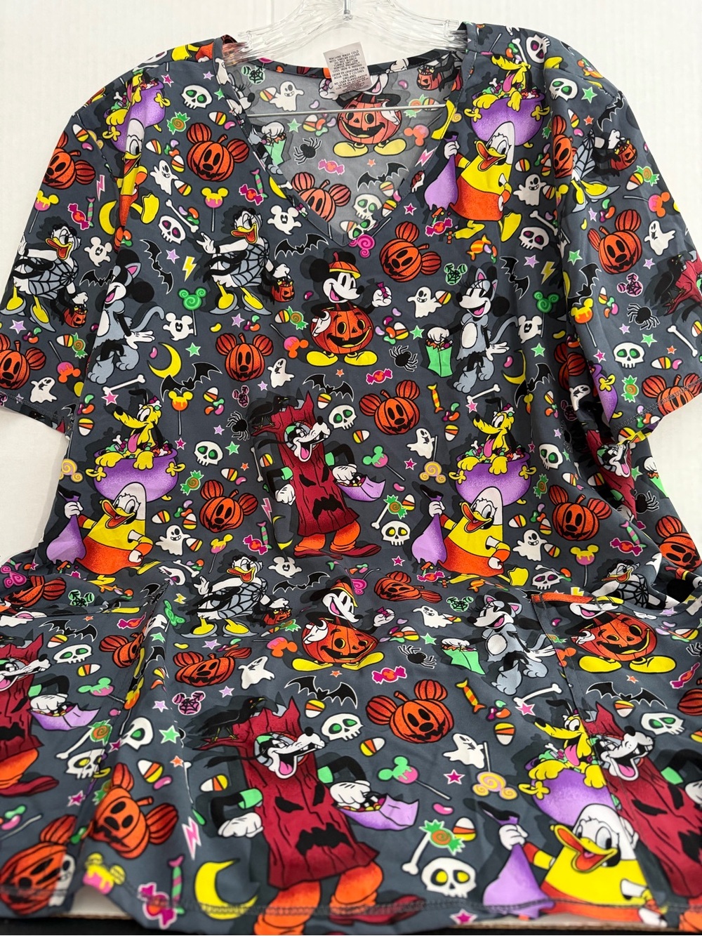 Disney Halloween Themed Character Scrub Top